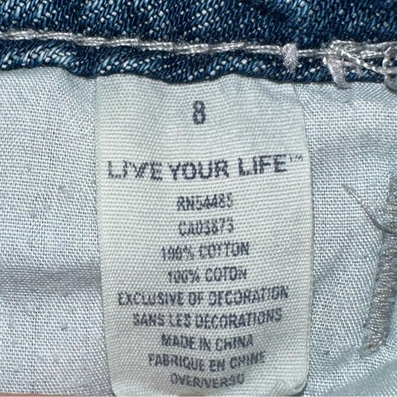 Y2K AE low rise jean denim mini skirt American Eagle distressed 90s 2000s VTG 8 - Picture 5 of 7